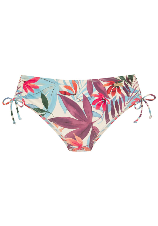 LASCANA Bikinihose mit Raffung (Creme Print)