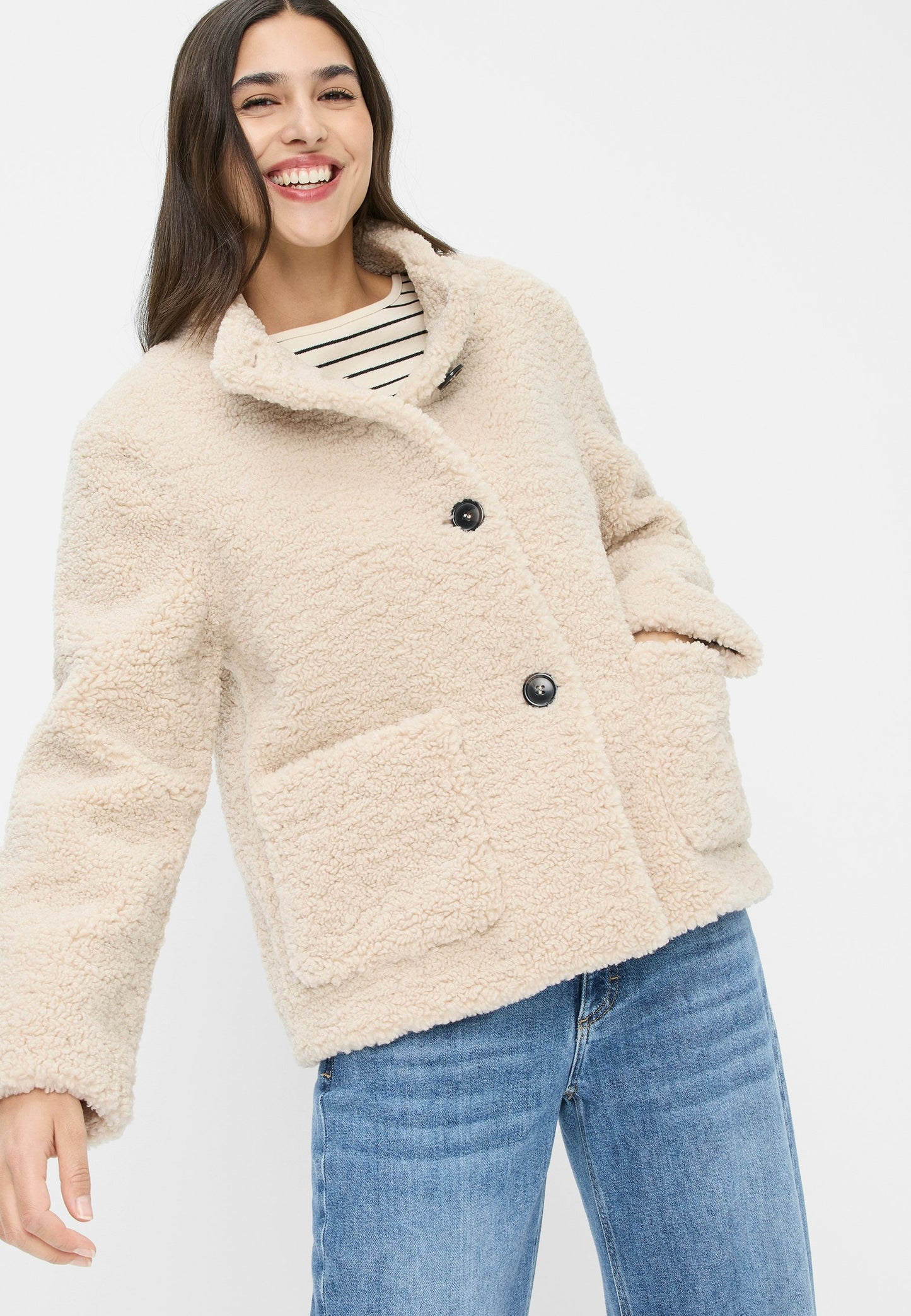 Fake Fur Jacke (Beige/kitt)