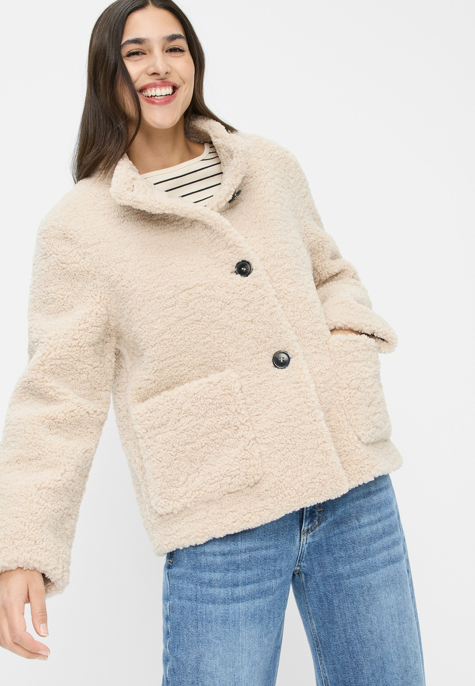Fake Fur Jacke (Beige/kitt)