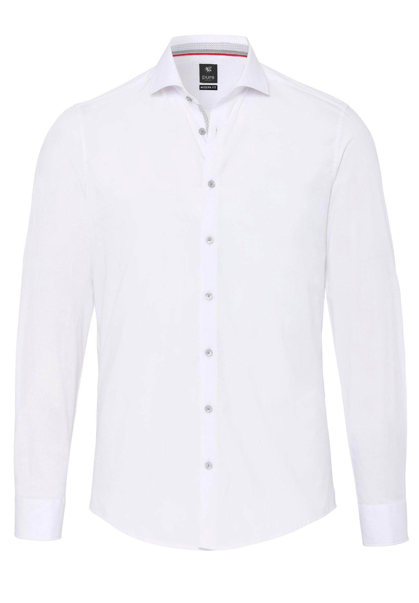 PURE- City Hemd modern fit Langarm (Uni Weiß)