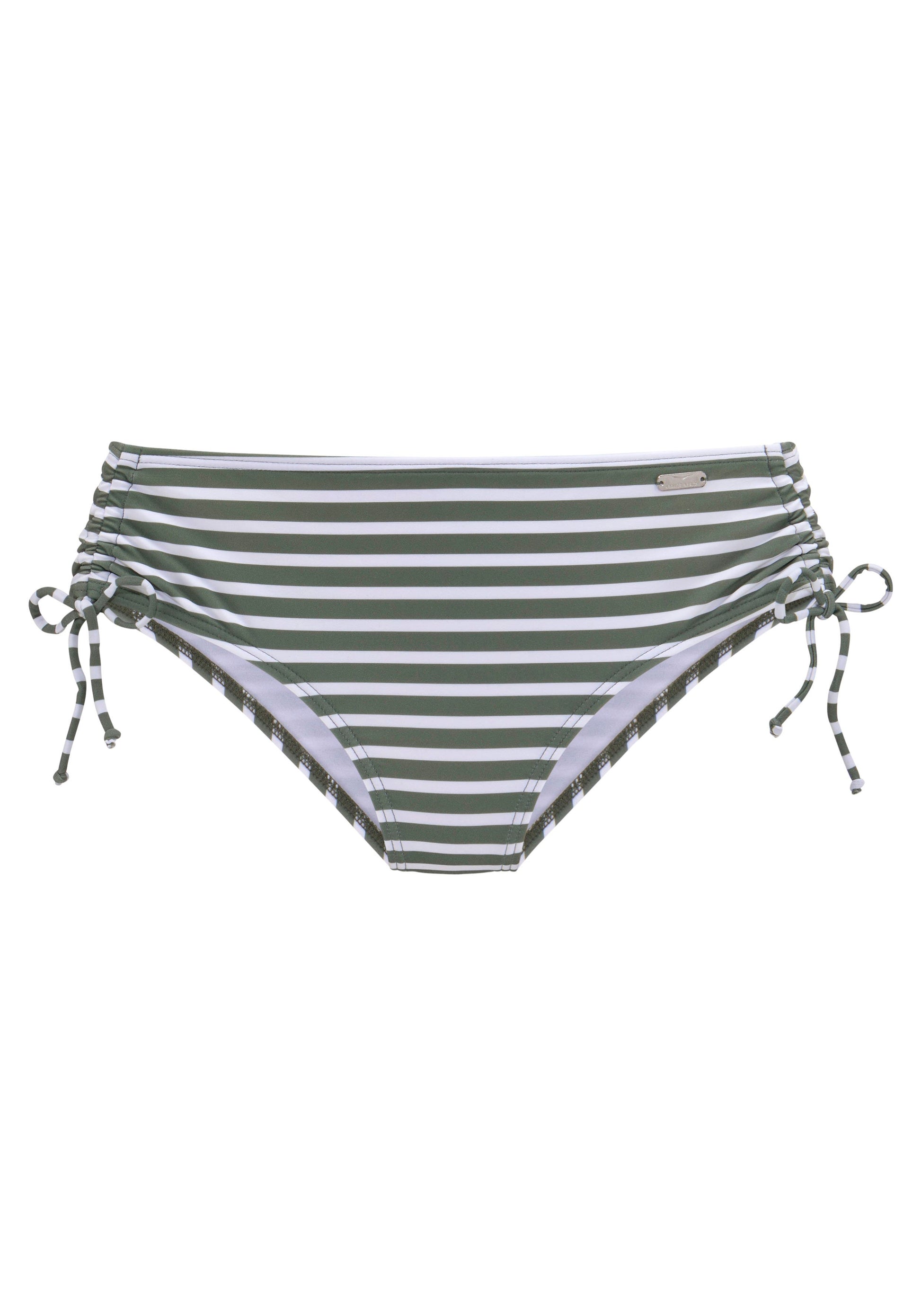 Venice Beach LM exkl. Sport Bikinihose mit Raffung (Oliv Stripe)