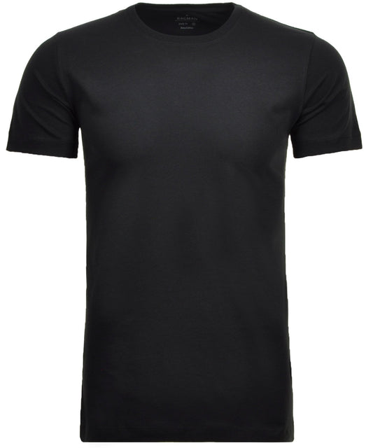 2 T-Shirt Doppelpack Bodyfit mit Rundhals (Schwarz)