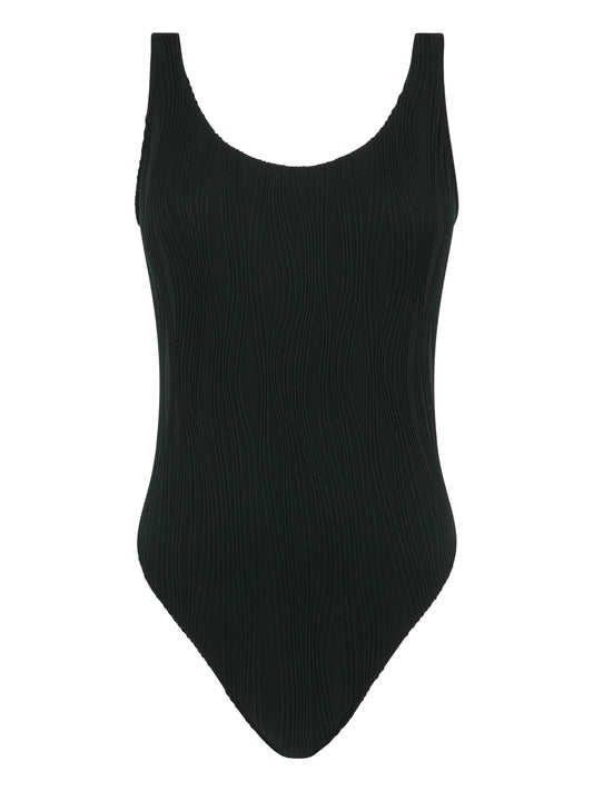 Swim One Size Bügelloser T-Shirt Badeanzug (Schwarz)