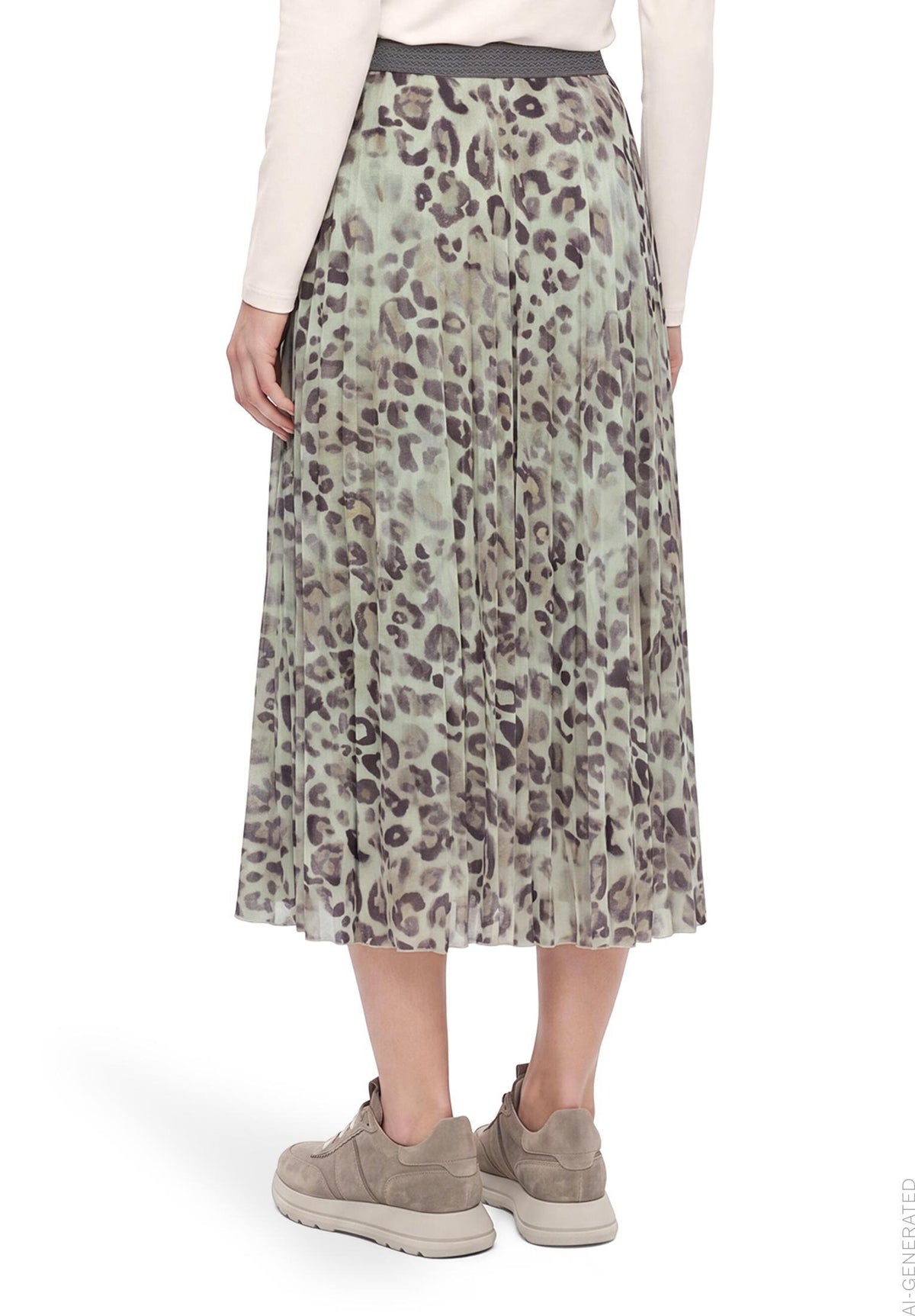 Plisseerock (Grey/beige)