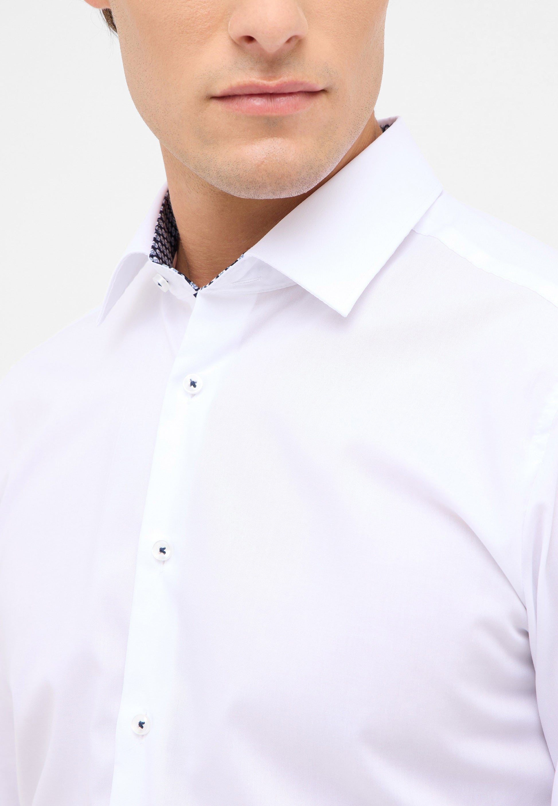 Dynamic Cotton Popeline Langarm (Weiss)