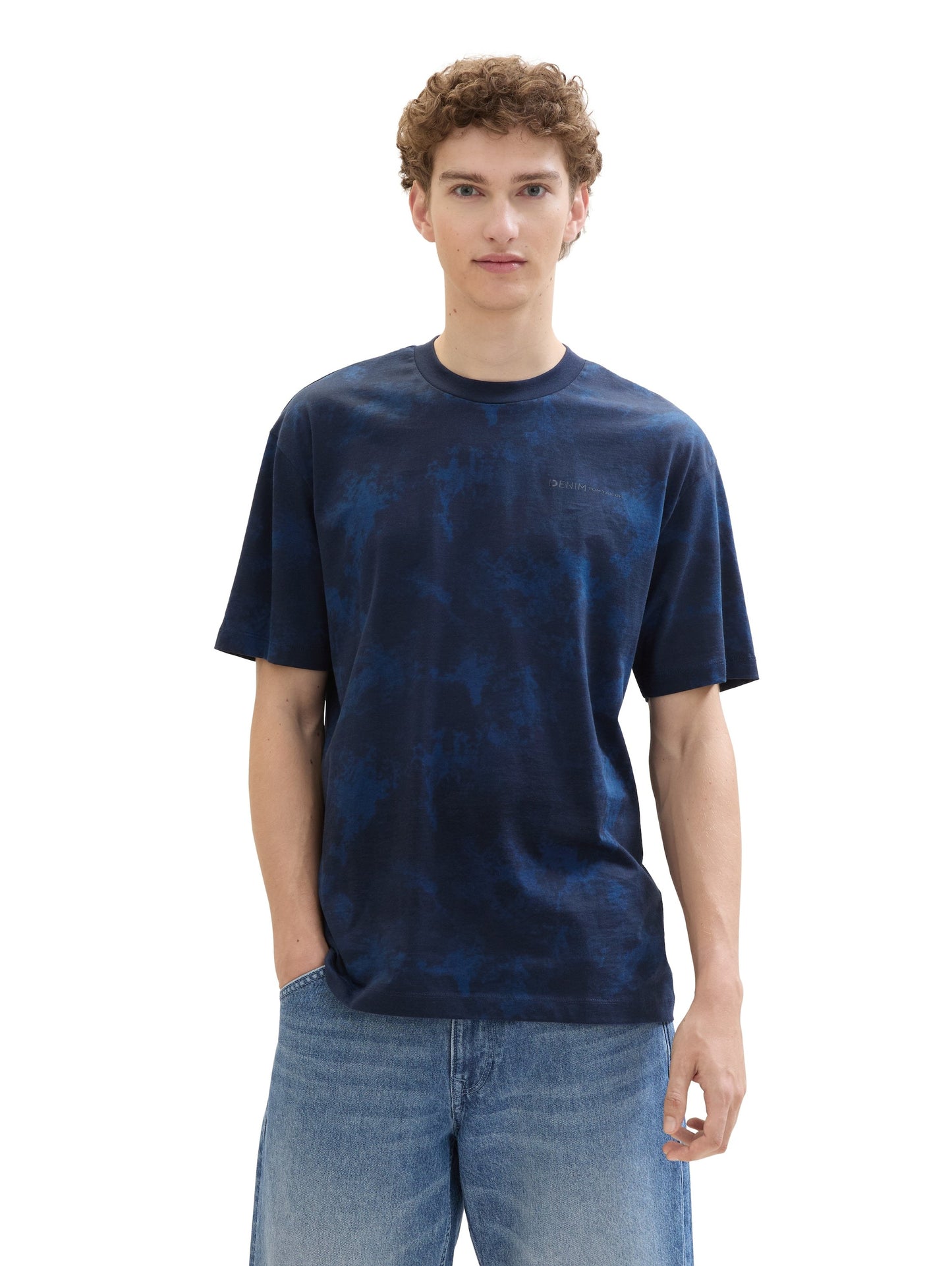 T-Shirt mit Allover Print (Navy Smoky Pri)