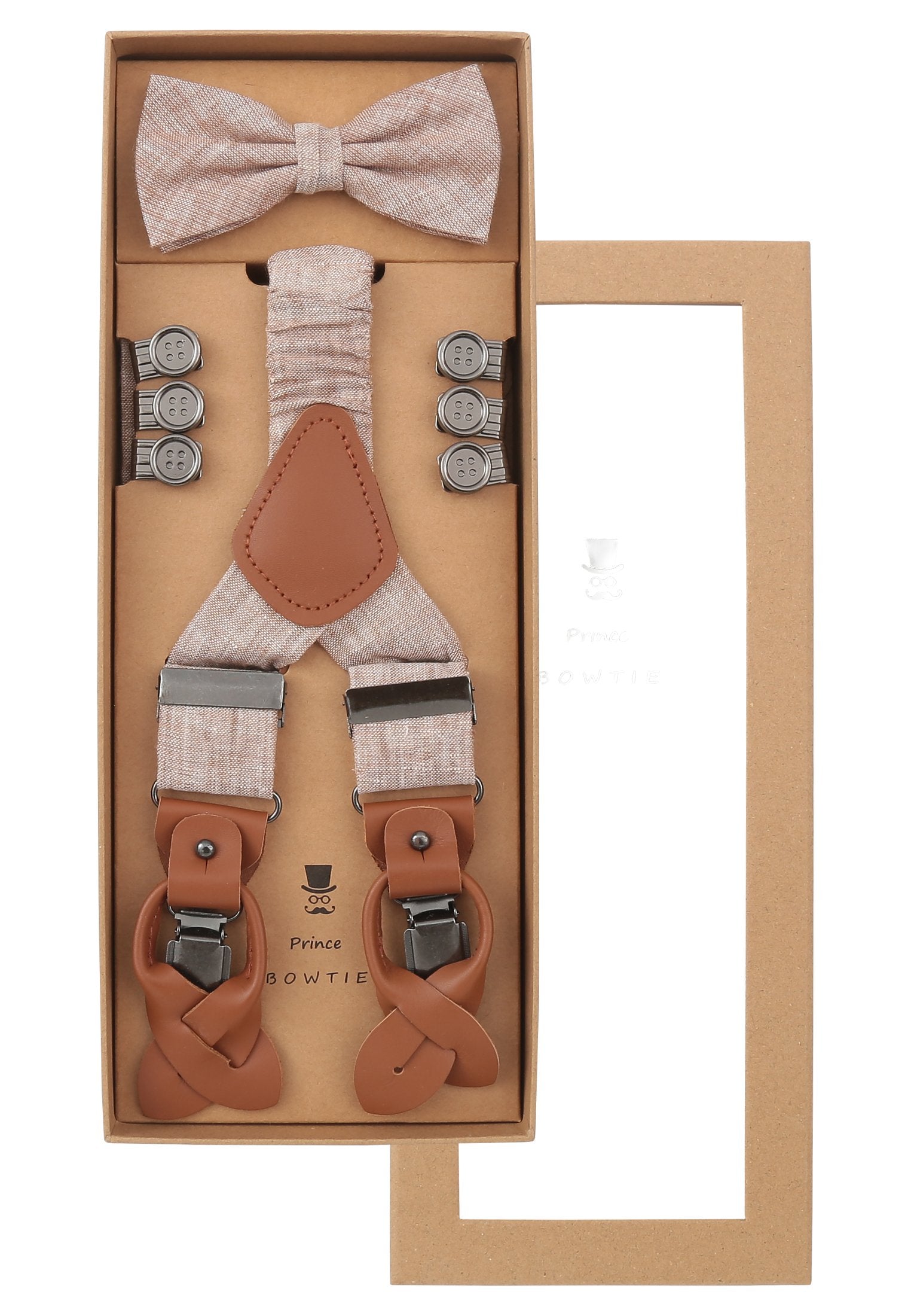 Set Hosenträger+Fliege Uni (Fb.4 Beige)