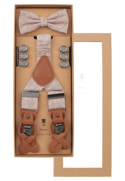Set Hosenträger+Fliege Uni (Fb.4 Beige)