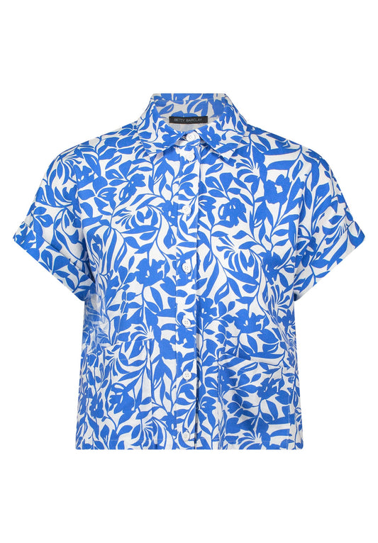 Leinenbluse (Cream/blue)