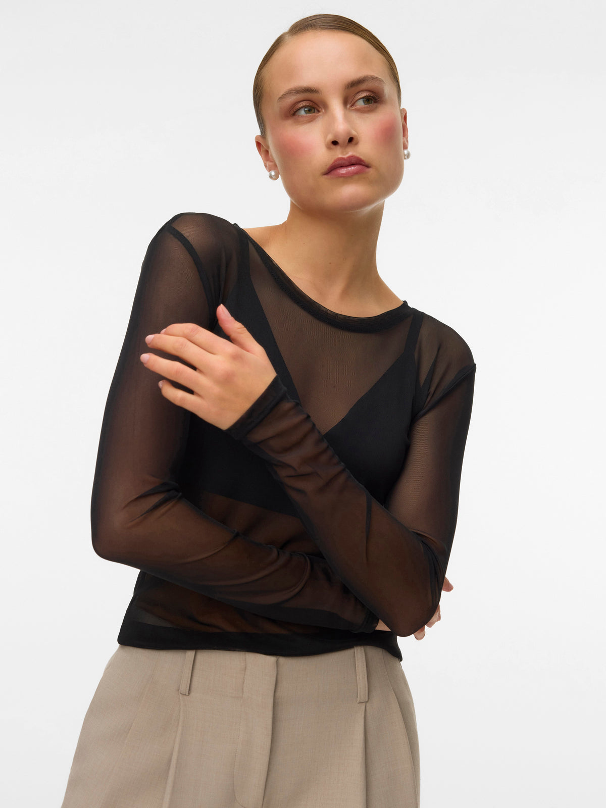 Vmlova Ls Mesh Top Jrs Noos (Black)