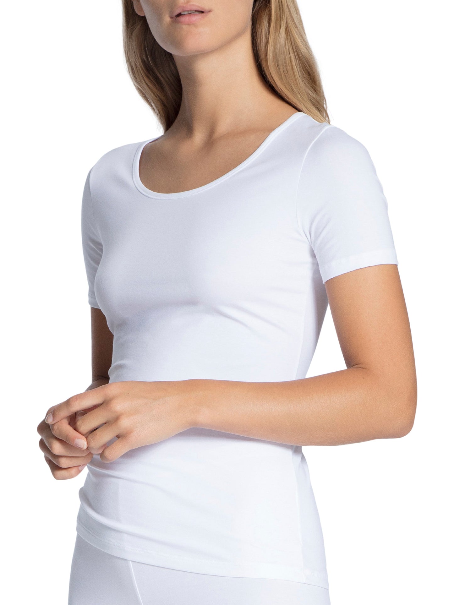 DAMEN Top kurzarm (Weiss)