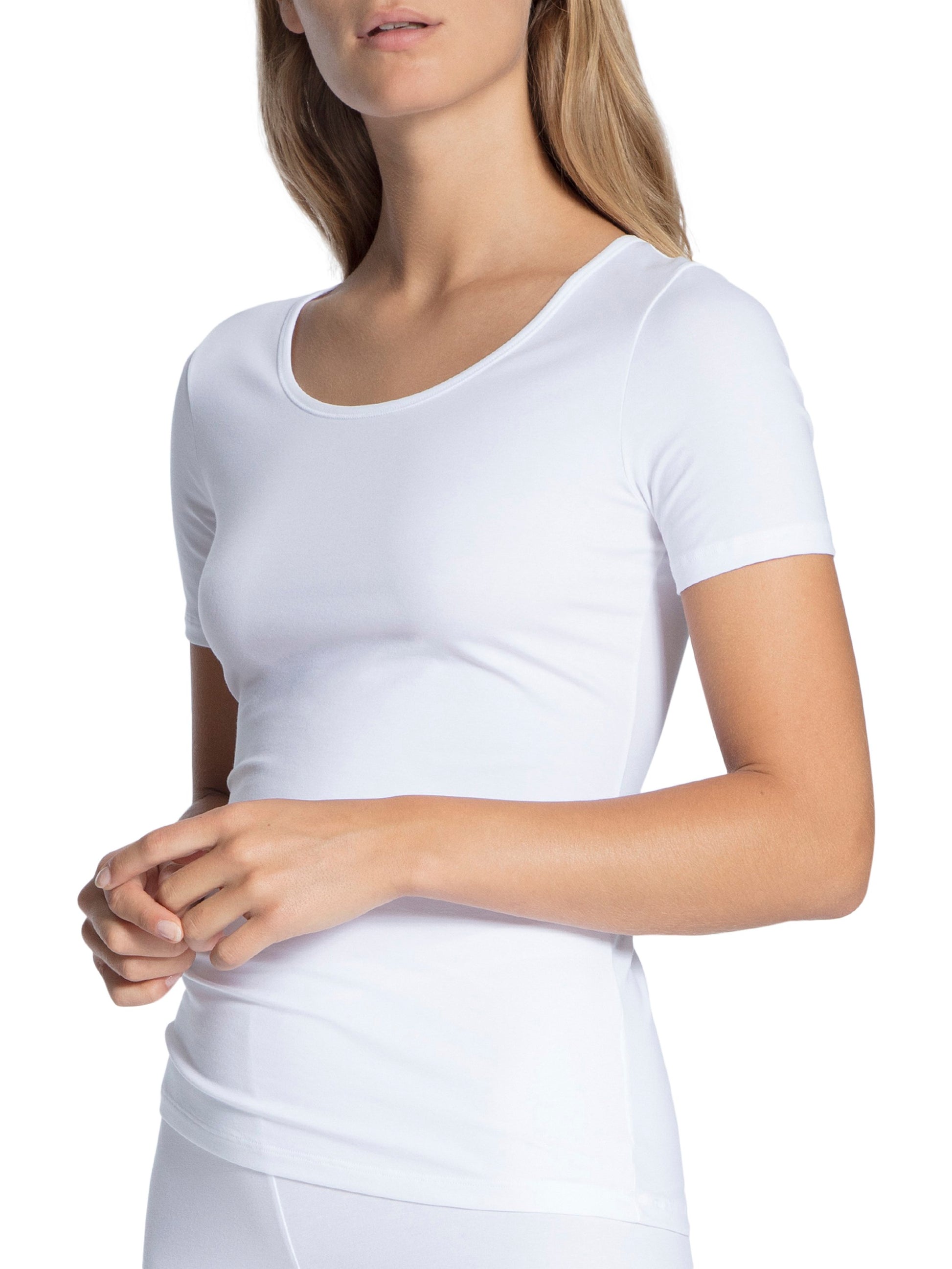 DAMEN Top kurzarm (Weiss)