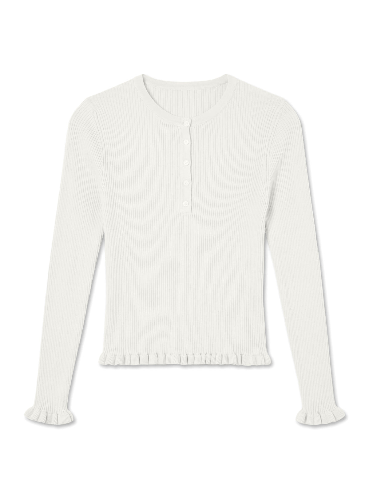 Vmanemone Henley Rib Pullover Noos (Cloud Dancer)