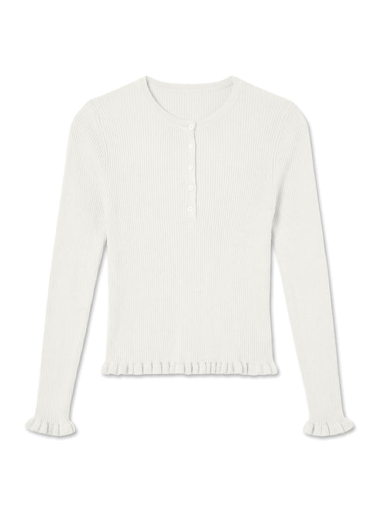 Vmanemone Henley Rib Pullover Noos (Cloud Dancer)