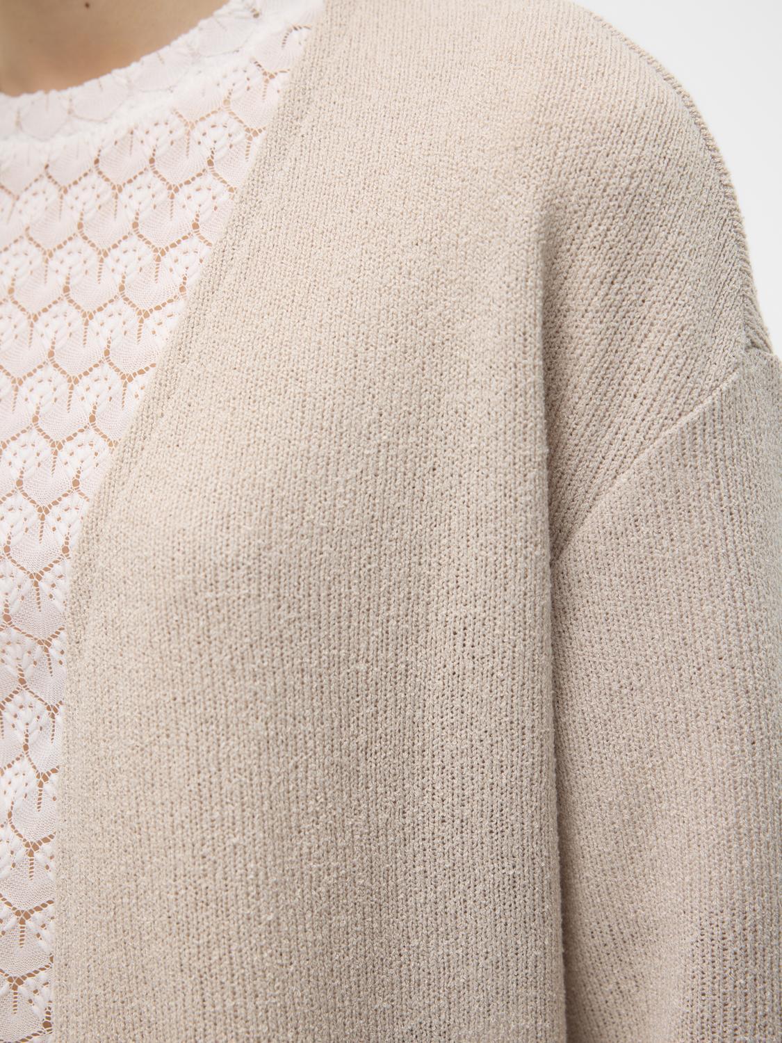 Vmeddie Ls Open Cardigan Ga Noos (Oatmeal)