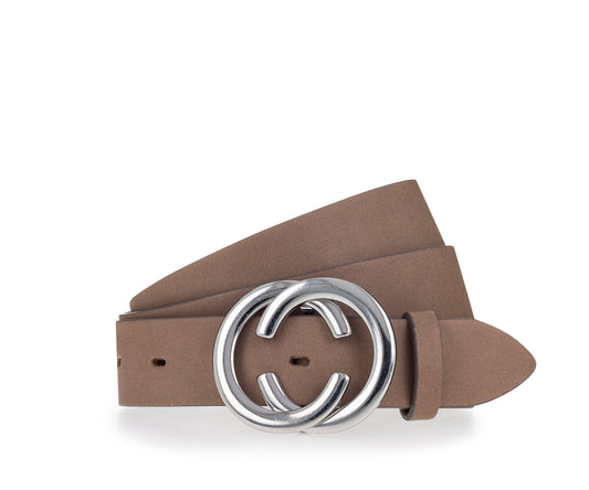 30 mm Ledergürtel (Grau Taupe)
