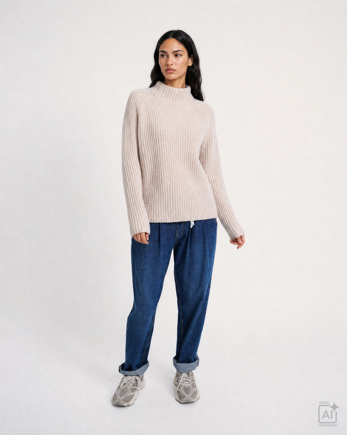 High Collar Pullover (Powder Ros© Pri)
