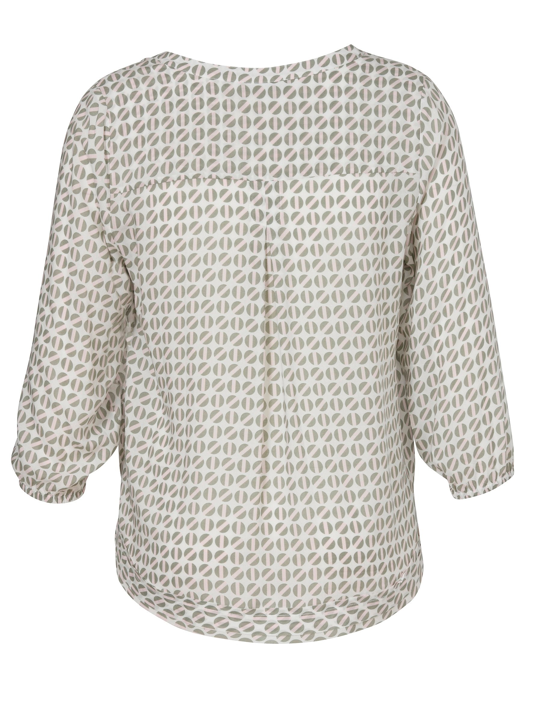 Bluse V-Ausschnitt 3/4 Arm Druck (Sage Multicolor)