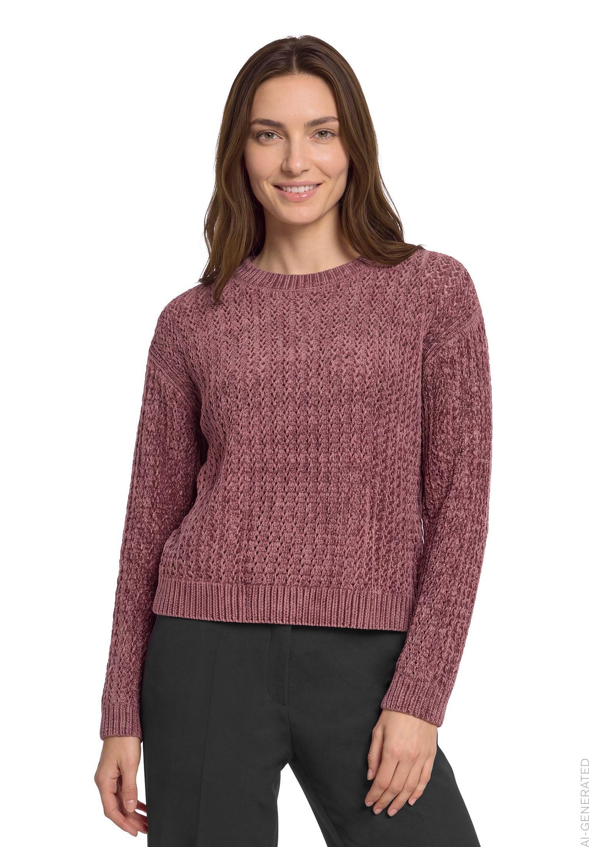 Grobstrick-Pullover (Rose Taupe)