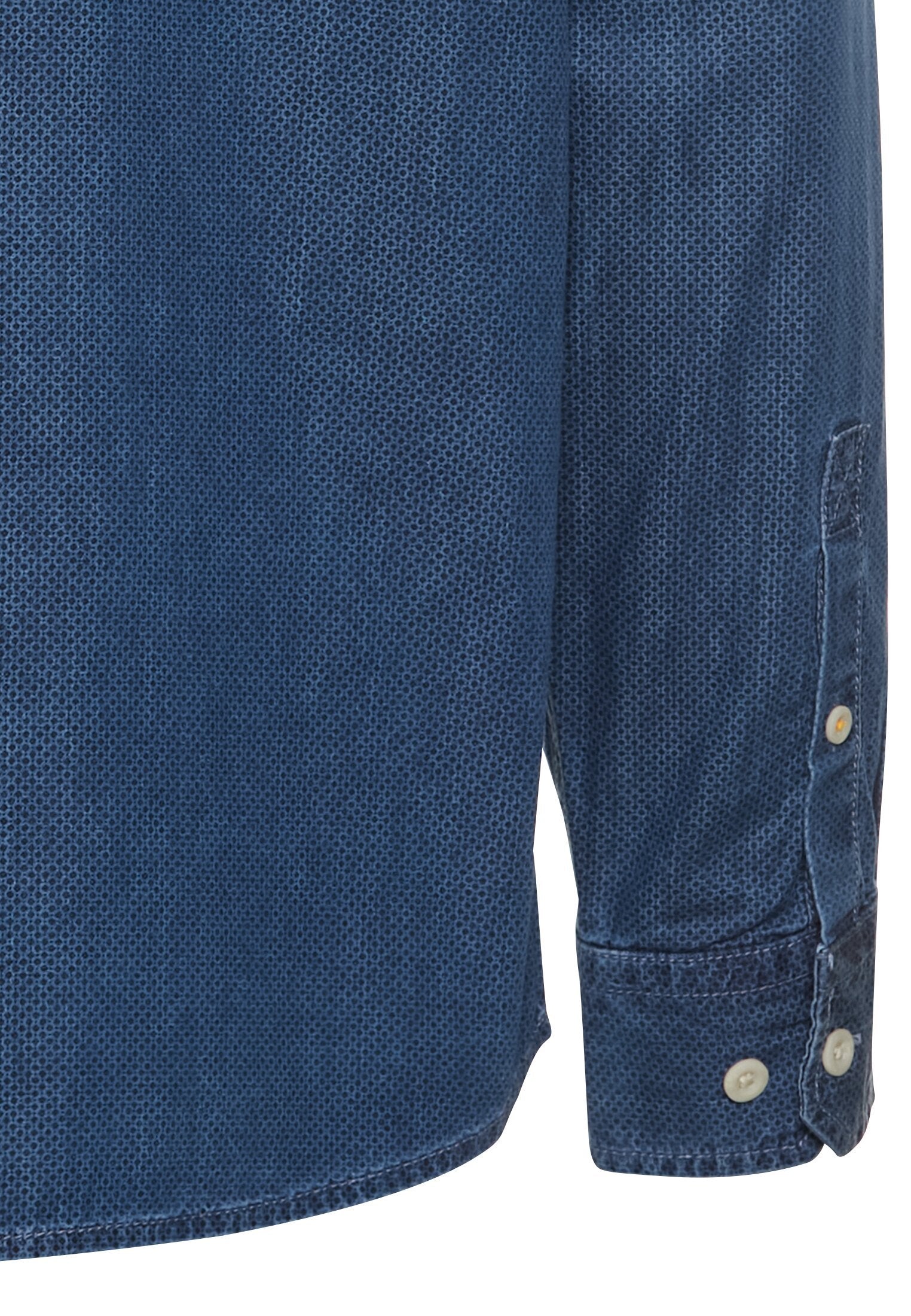 Langarm Hemd mit Allover-Print (Dark Navy)
