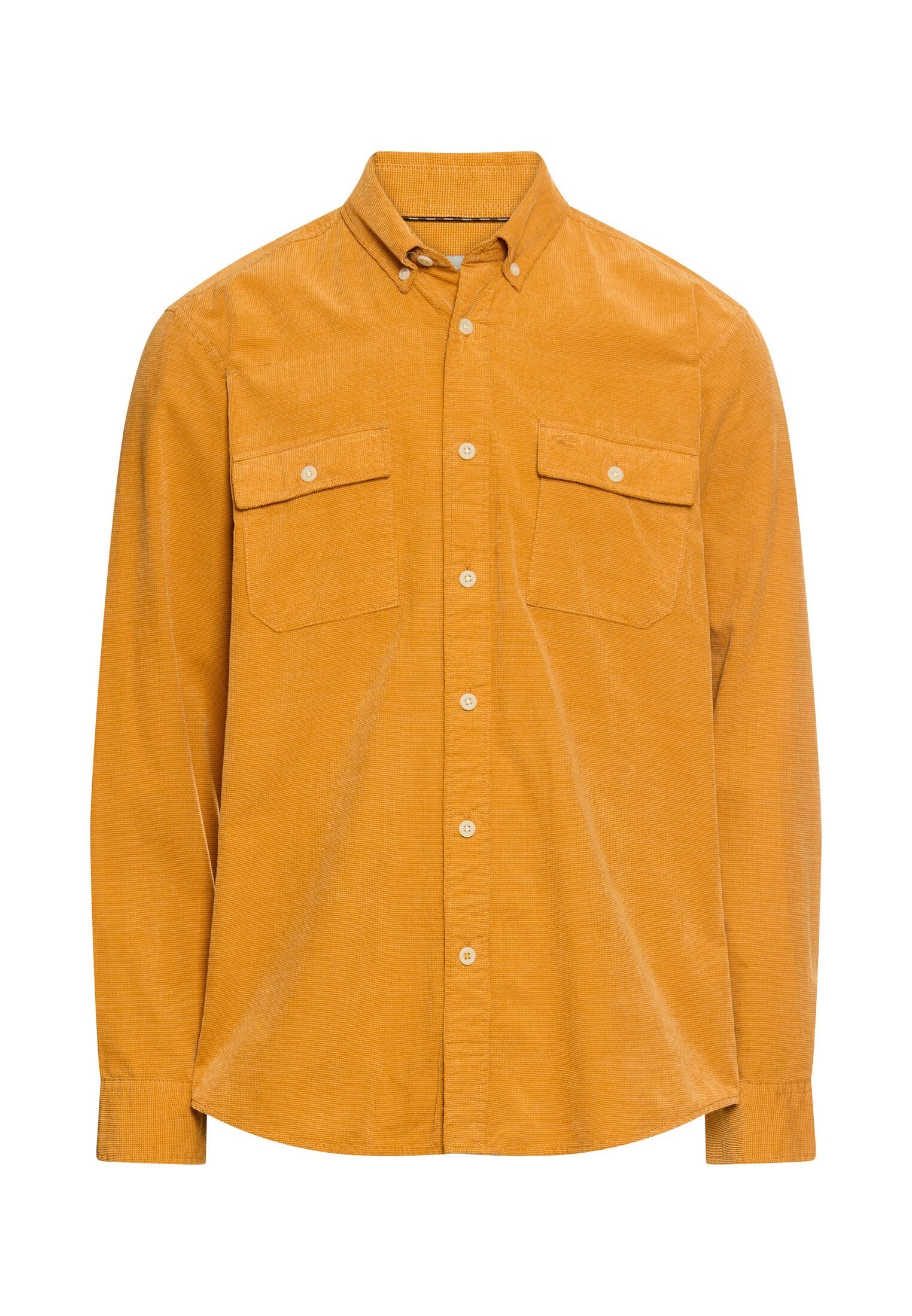 Langarmhemd mit aufgesetzten Taschen (Burned Yellow)