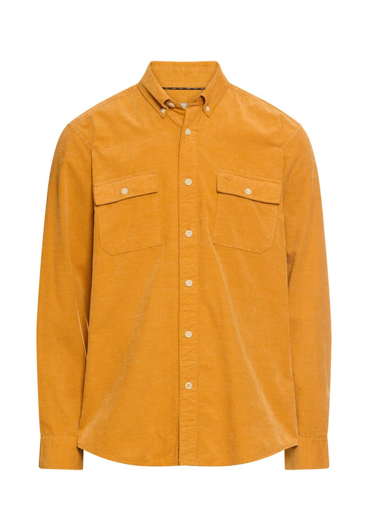 Langarmhemd mit aufgesetzten Taschen (Burned Yellow)