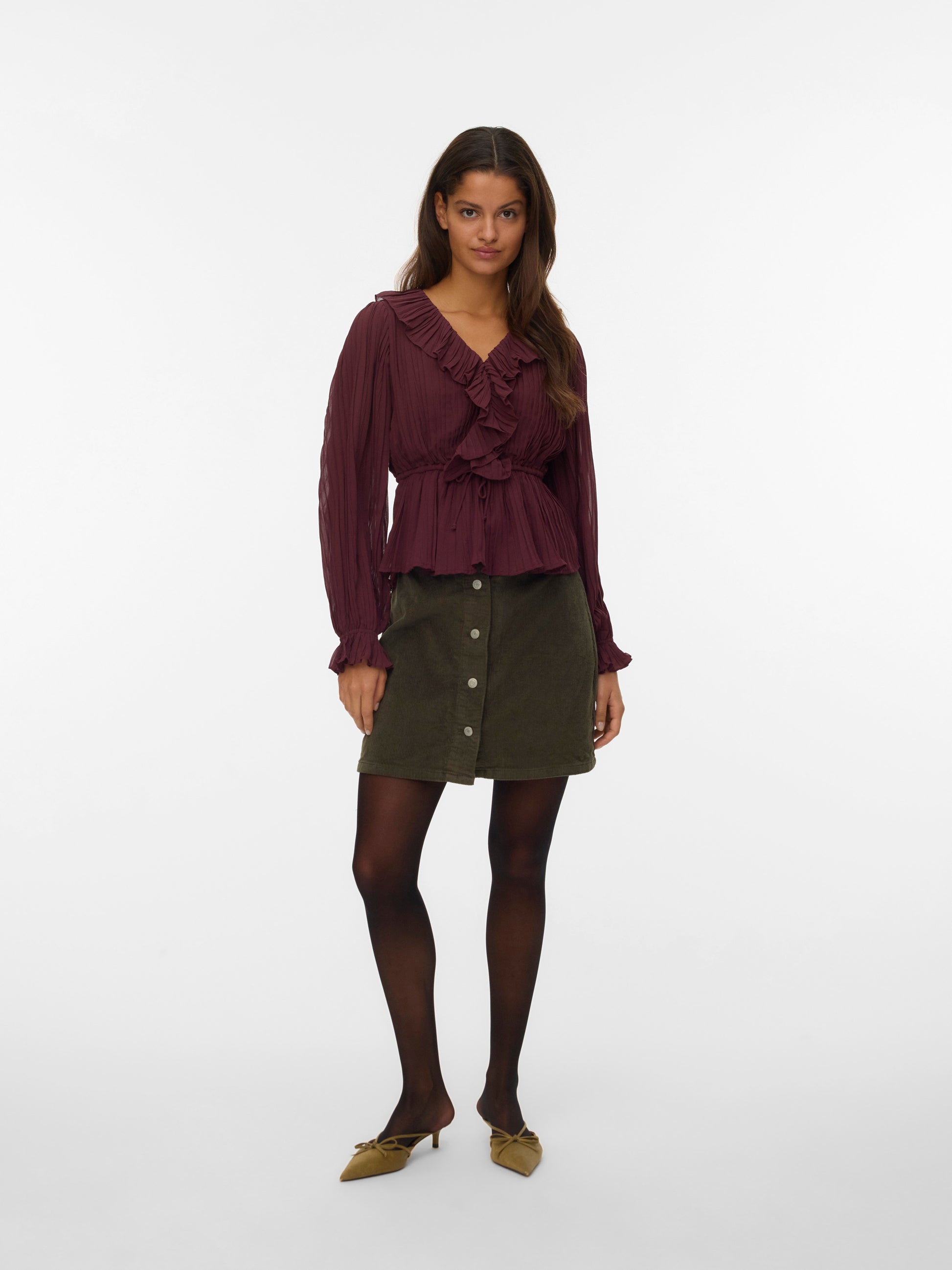 Vmetta Hr Short Cord Skater Skirt Noos (Forest Night)