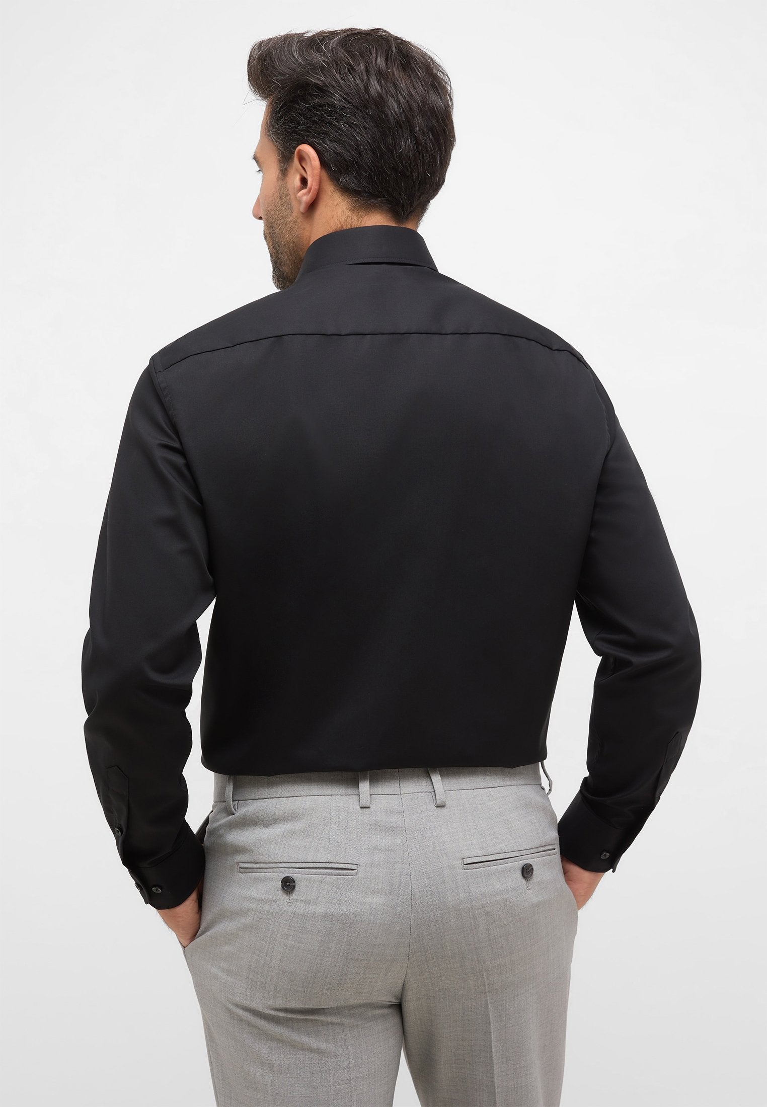 Original Shirt Popeline Langarm (Schwarz)