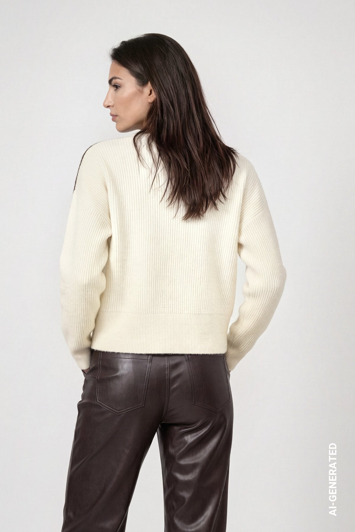 Strickpullover mit Colorblock (Antique White)