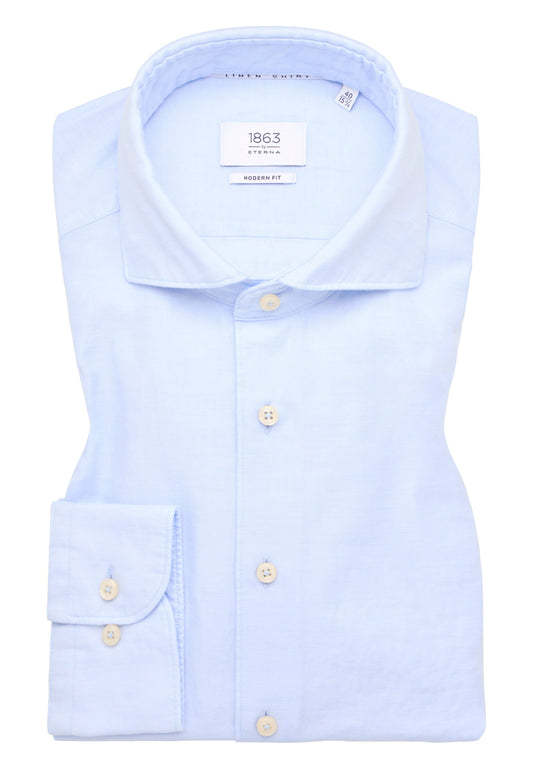 Linen Shirt Twill Langarm (Hellblau)