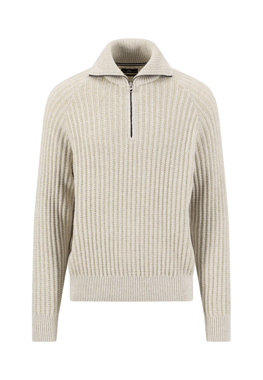 Zip Troyer, 2-tone rib*RWS (Snow White)