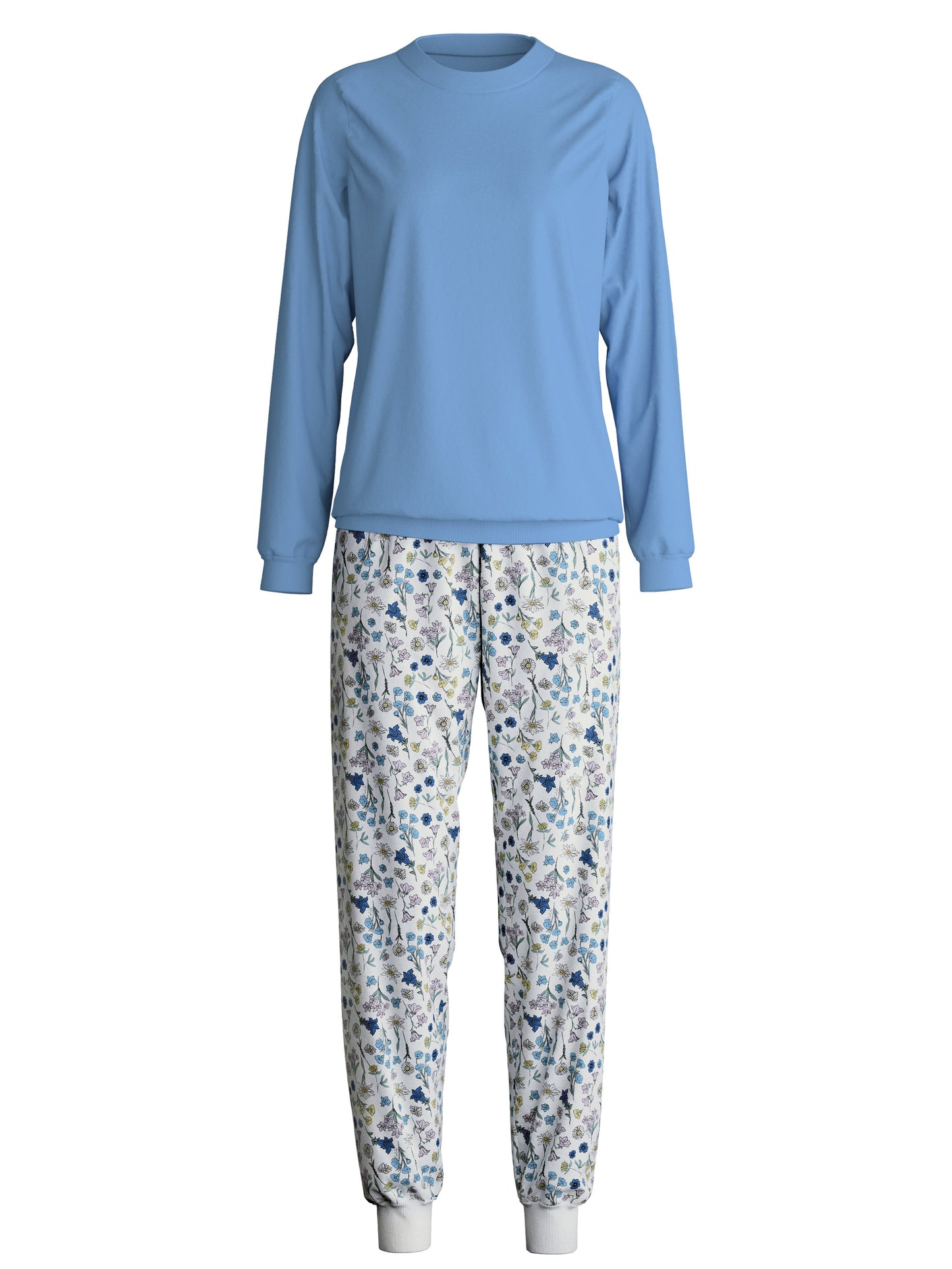 WOMEN Pyjamas with cuff (Riviera Blue)