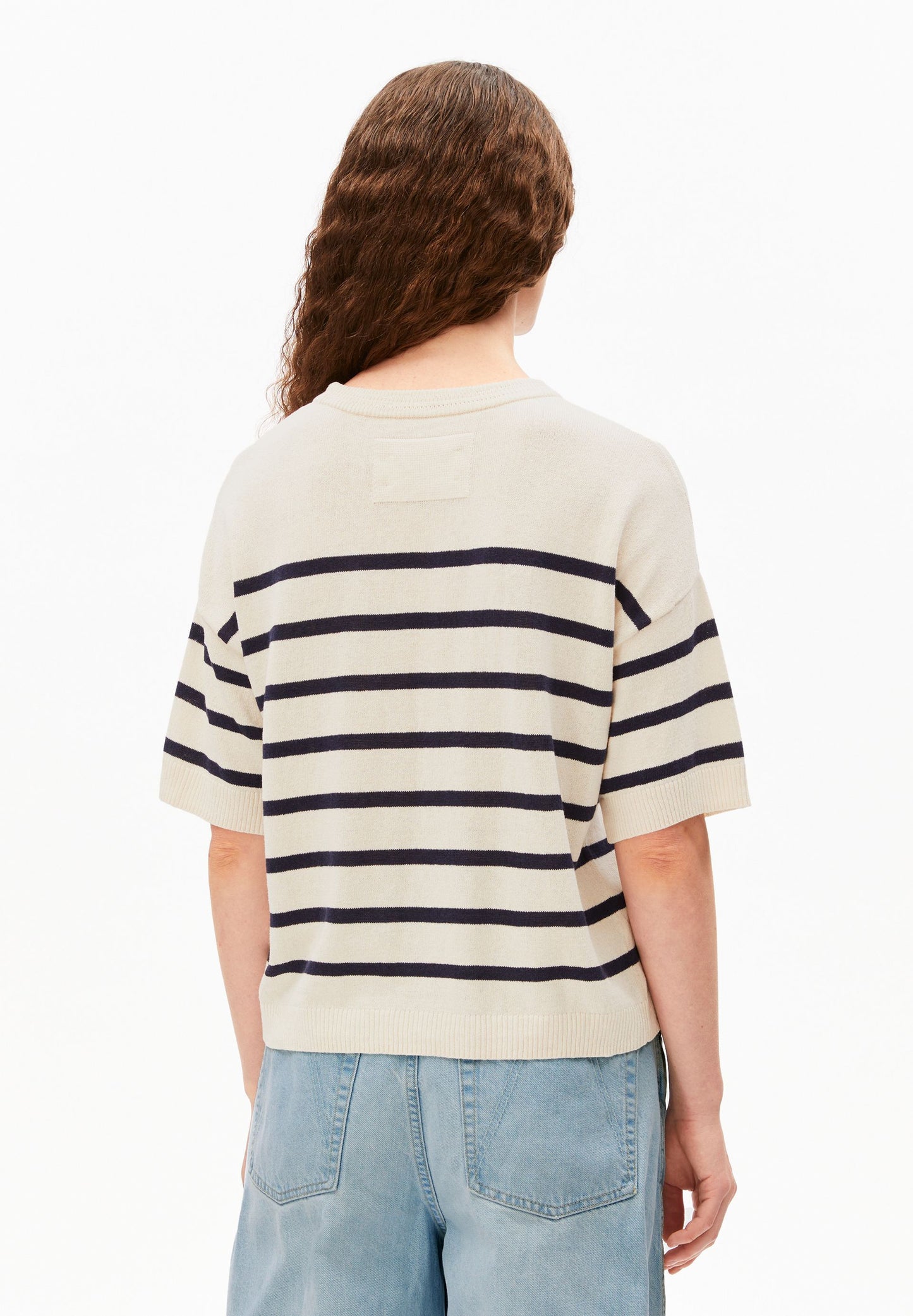 Striped Linen Blend Sweater (Undyed-tinted N)