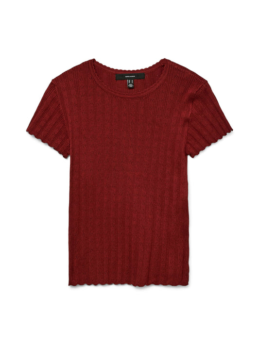 Vmwillow Pointelle C/s O-neck Pull Boo (Syrah)