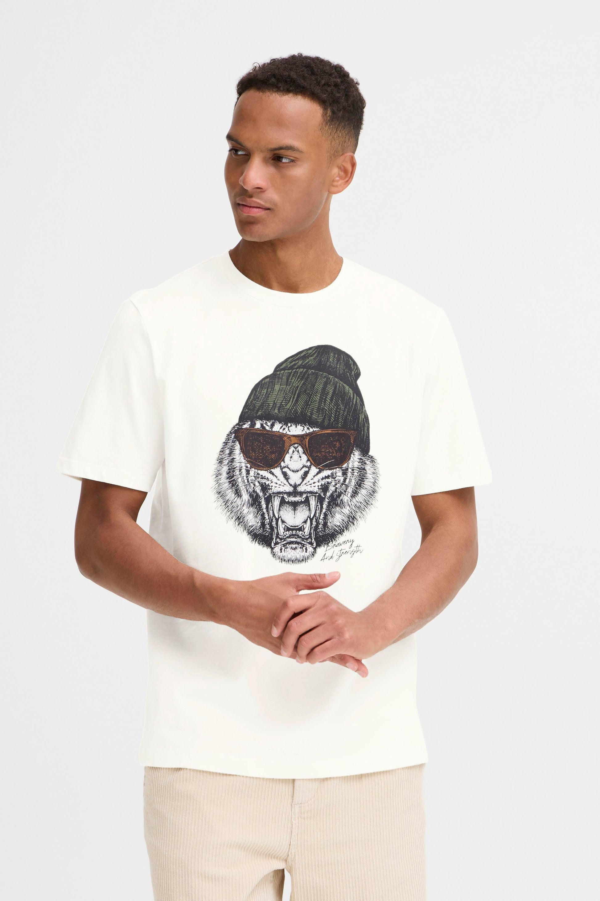 Bhivik Funny Graph S/s Tee (White Tige)