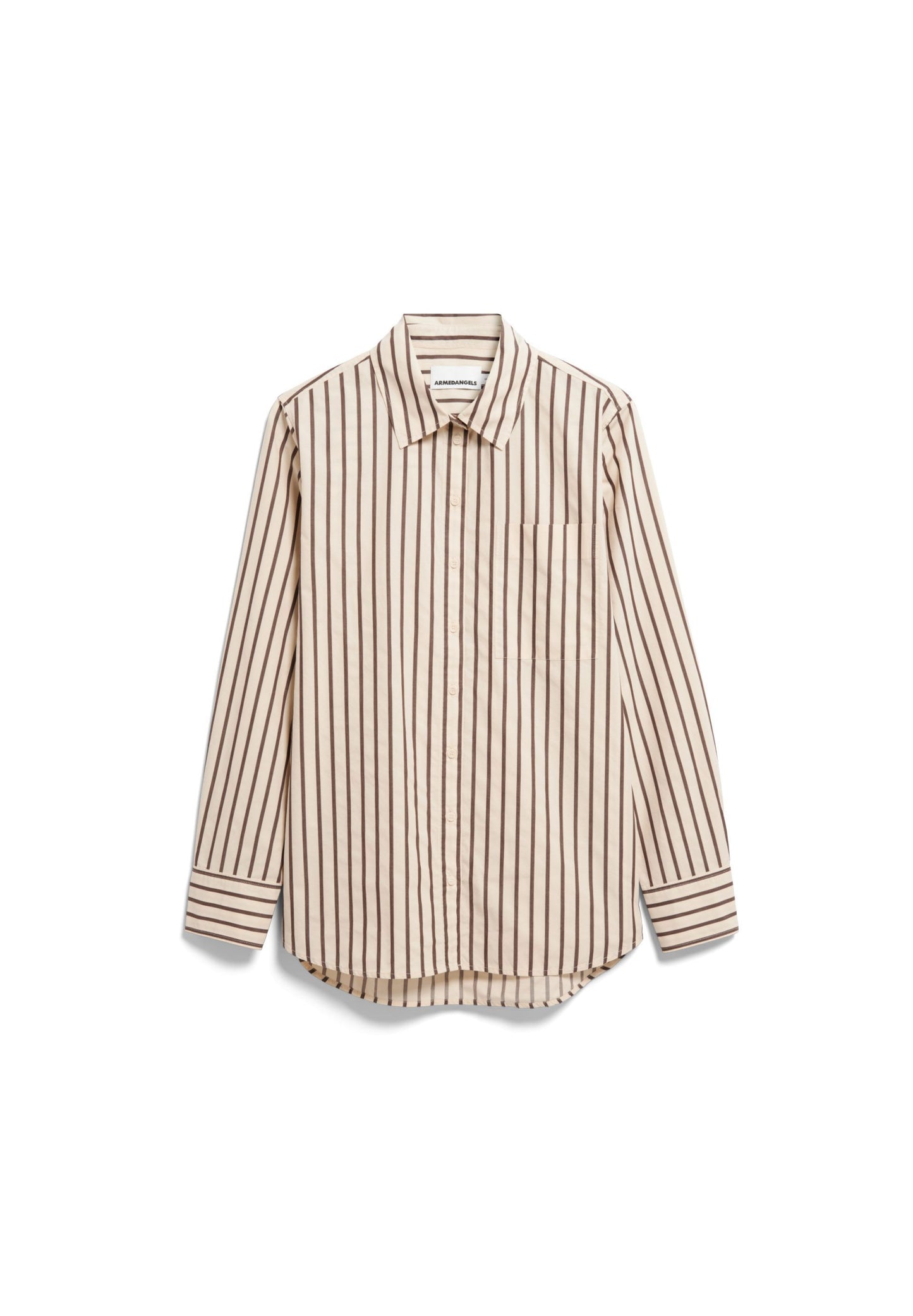 Stripe Loose Shirt Blouse (Oatmilk-claysto)