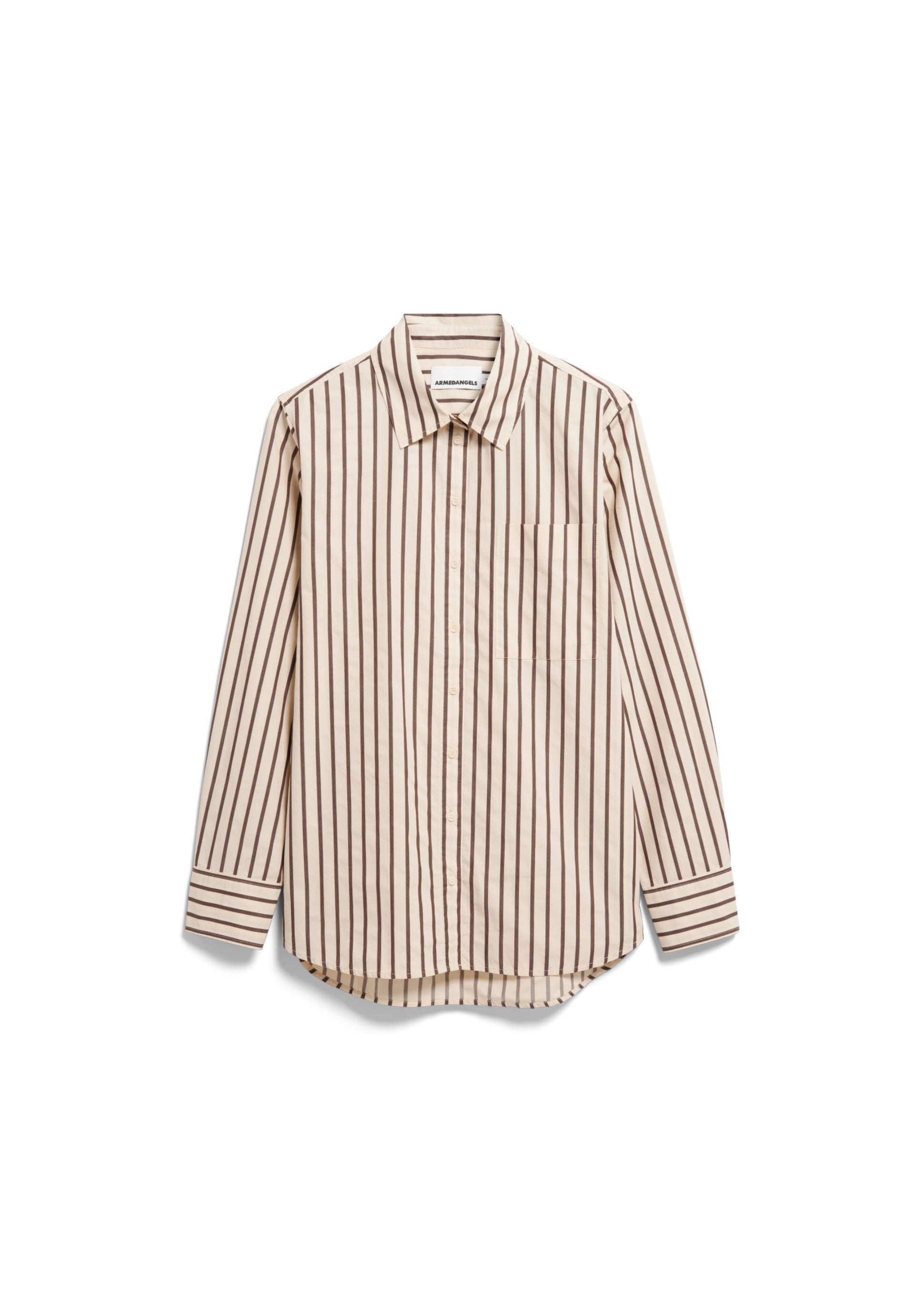 Stripe Loose Shirt Blouse (Oatmilk-claysto)