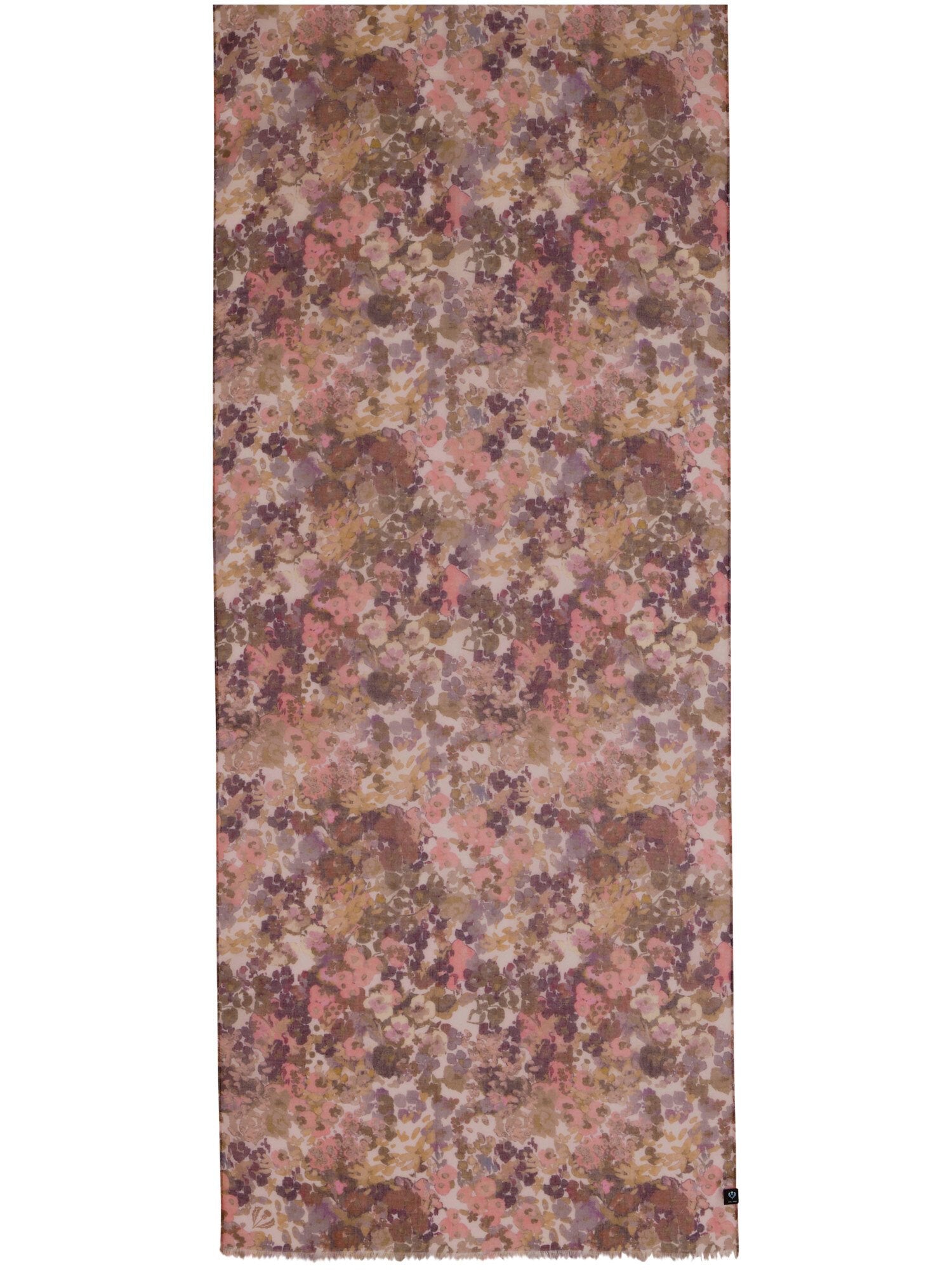recyceltes Polyester Schal Sustainability Edition - Schal mit Millefleur Aquarell-Design (Butter Cream)