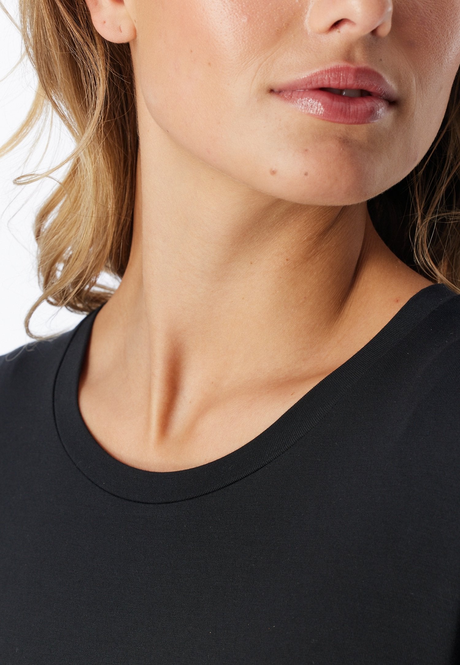 Shirt langarm Rundhals (Schwarz)