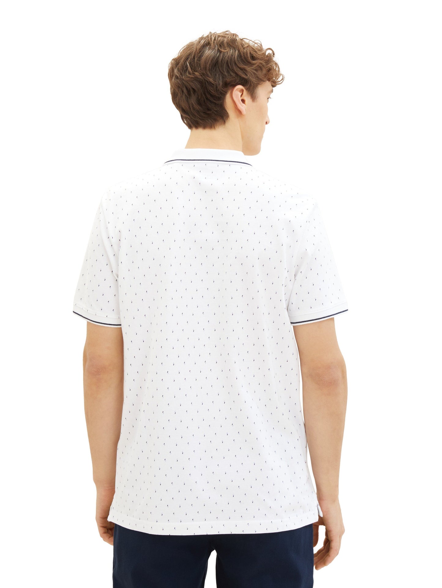 Poloshirt mit Allover-Print (White Mini Squ)