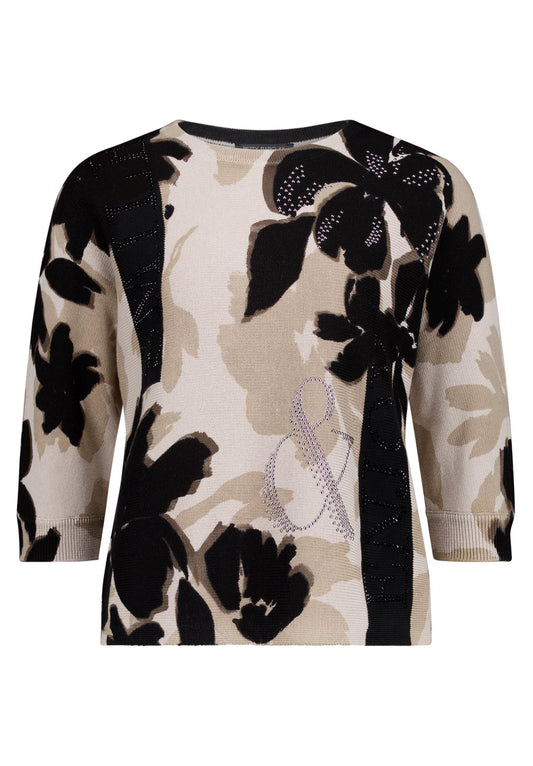 Strickpullover (Beige/black)