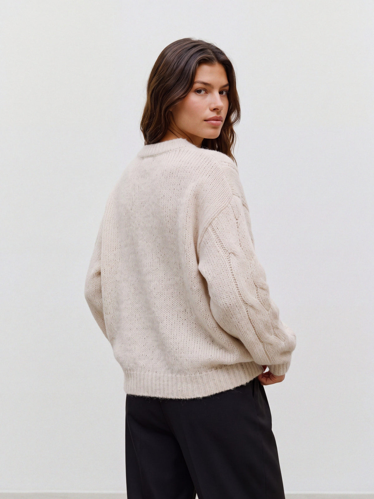 Vmmaybe Ls High Neck Cable Pullover Noos (Oatmeal)