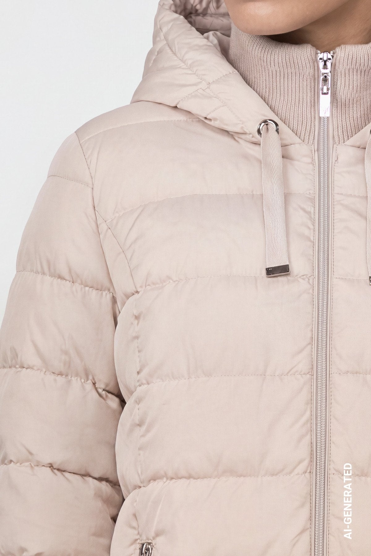 Steppmantel mit Lurex (Cappuccino)