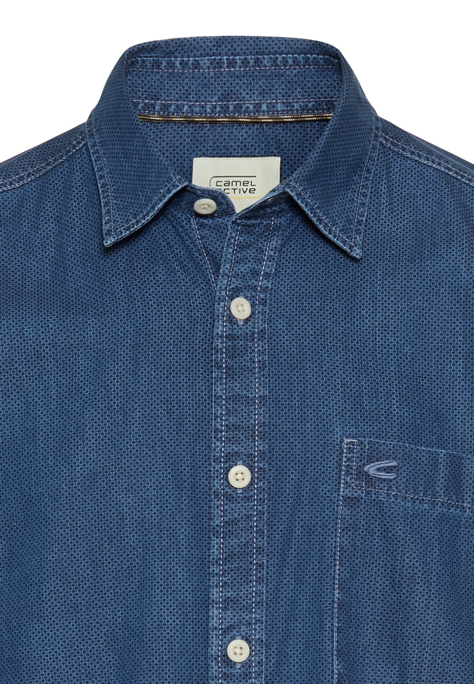 Langarm Hemd mit Allover-Print (Dark Navy)