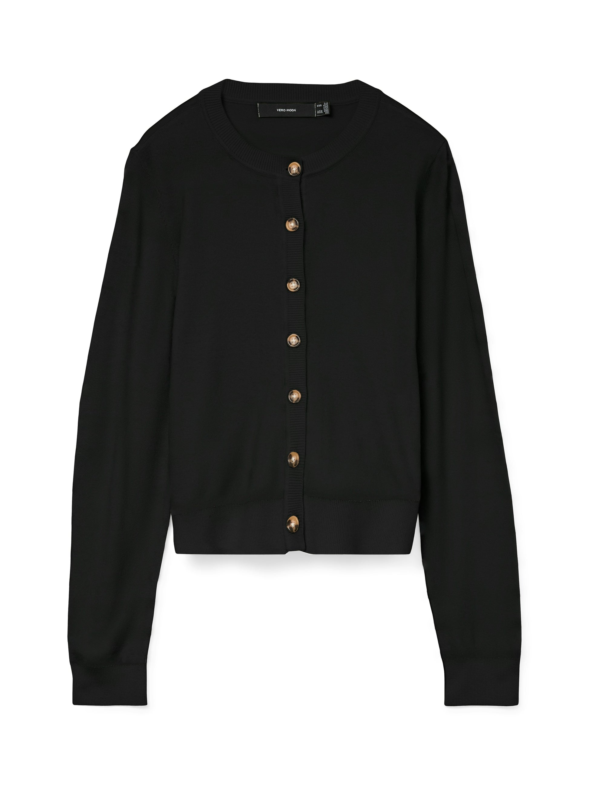 Vmsaba Plain Ls O-neck Cardigan Noos (Black)