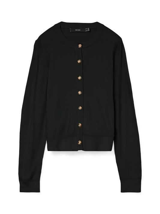 Vmsaba Plain Ls O-neck Cardigan Noos (Black)