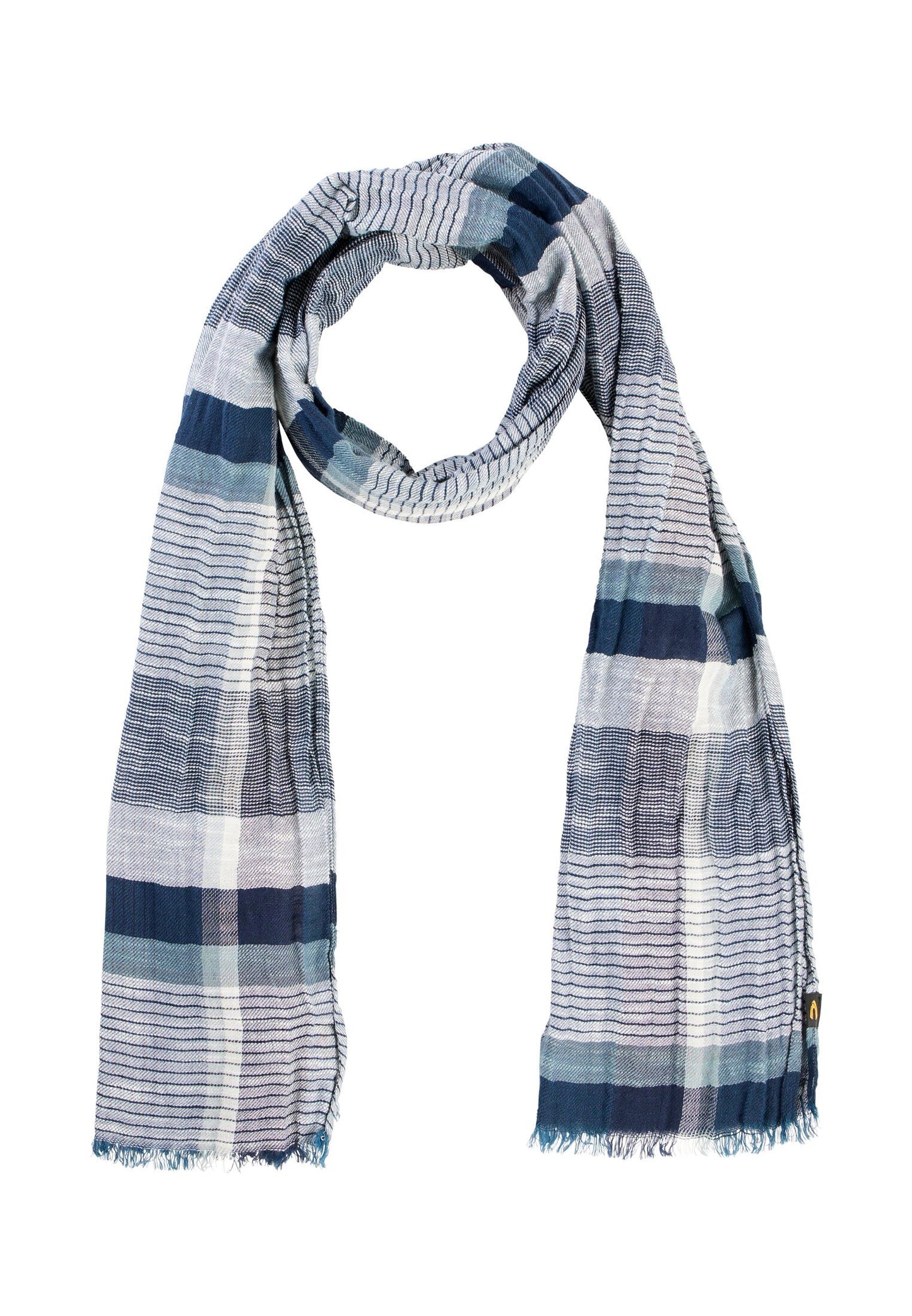 Multicolour Webschal aus Baumwoll-Twill (Dark Navy)