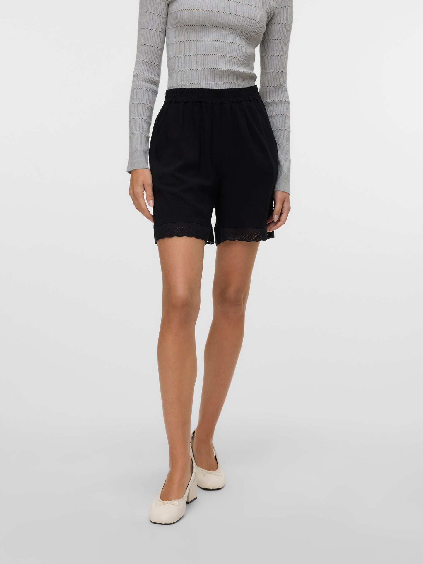 Vmeasy Joy Hw Lace Shorts Wvn Ga (Black)