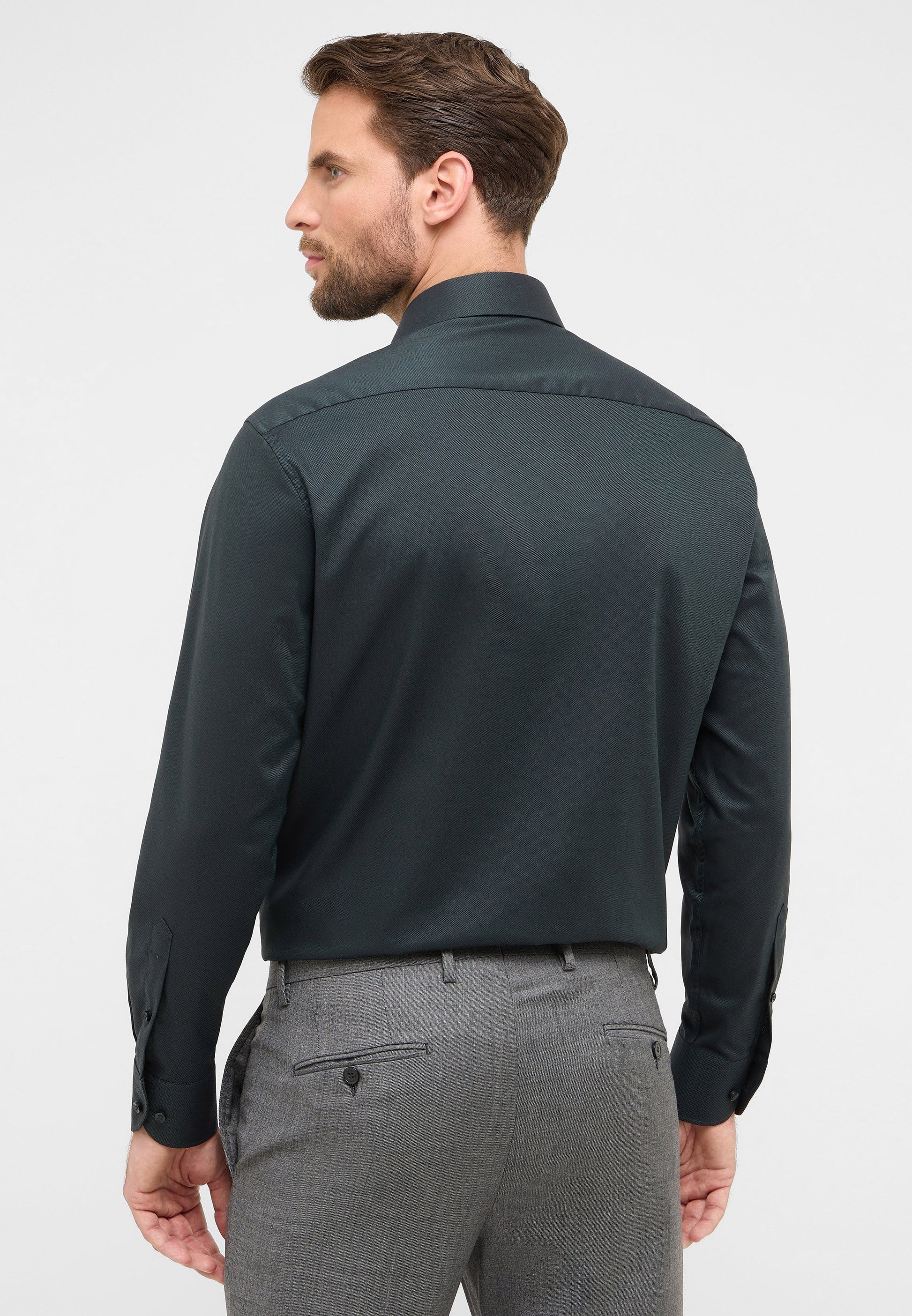 Hemd Natté Langarm (Dunkelgrün)