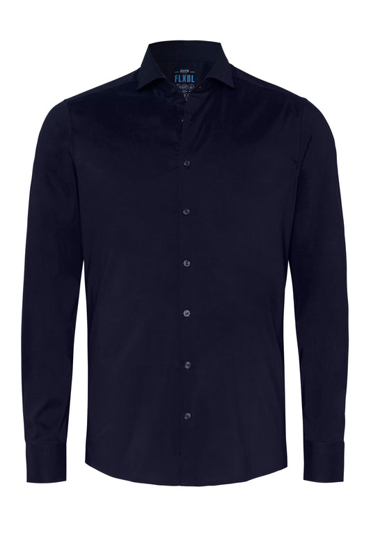 PURE- FLXBL Hemd Langarm (Uni Marine)
